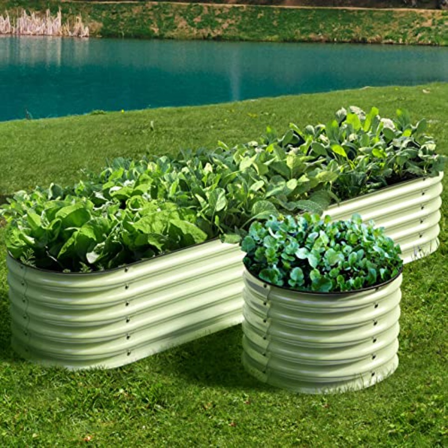 Raised Bed Planter Box - Outdoor modular galvanized steel raised garden