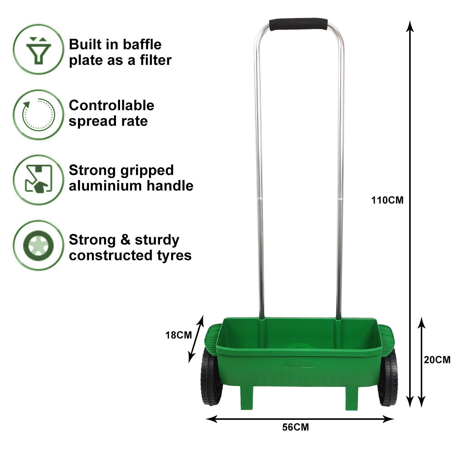 12L Push-type Plastic Seeder F - Grass Seed Spreader ulasan dan harga