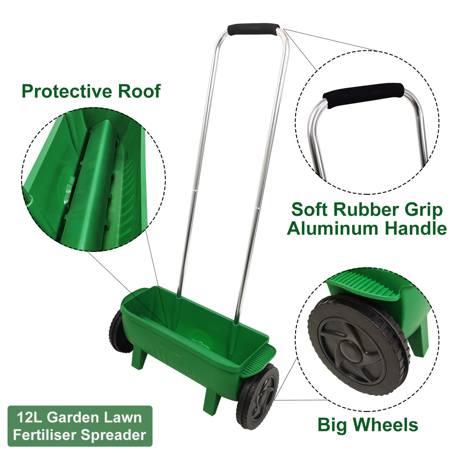 12L Push-type Plastic Seeder F - Grass Seed Spreader ulasan dan harga