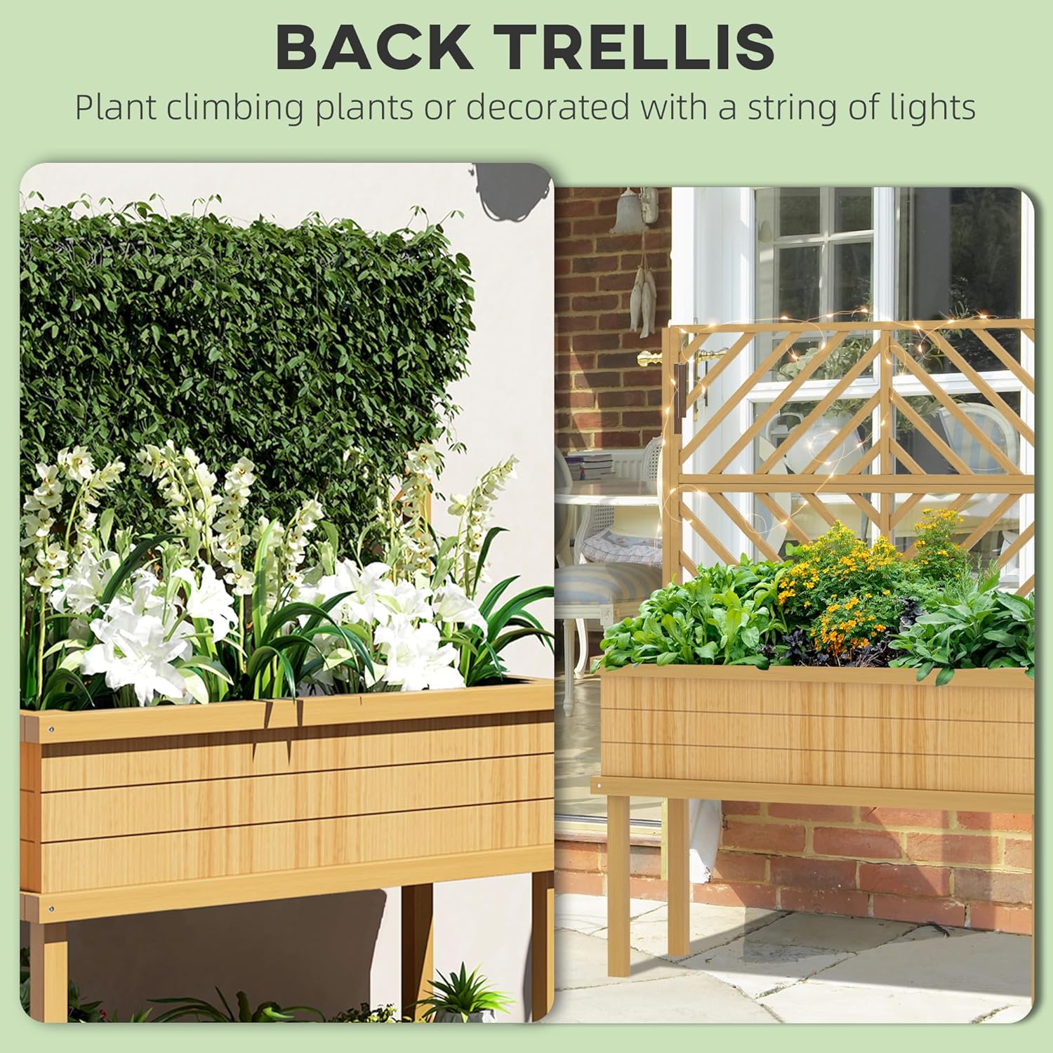 Raised Garden Bed with Trellis - Raised Bed Planter Box ulasan dan harga