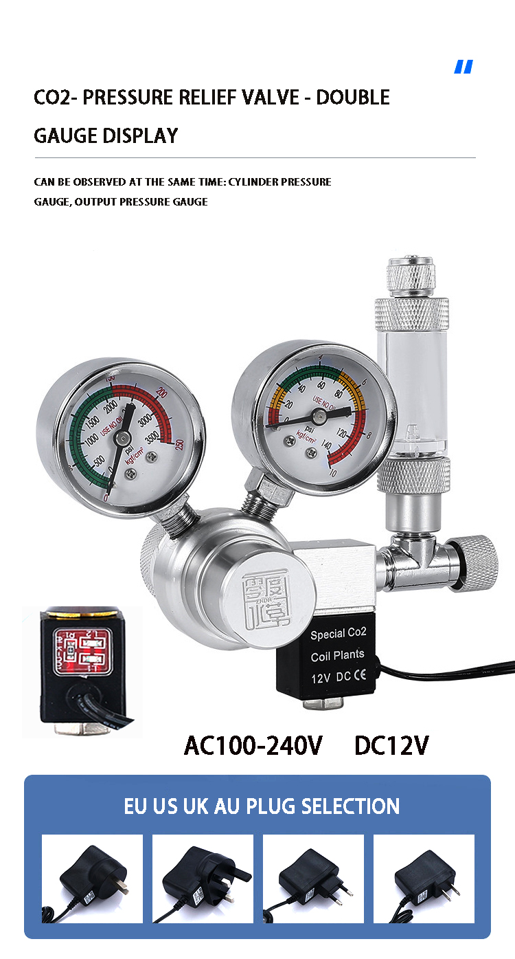 Aquarium CO2 Regulator Solenoi - Aquaponics Fish Tank ulasan dan harga