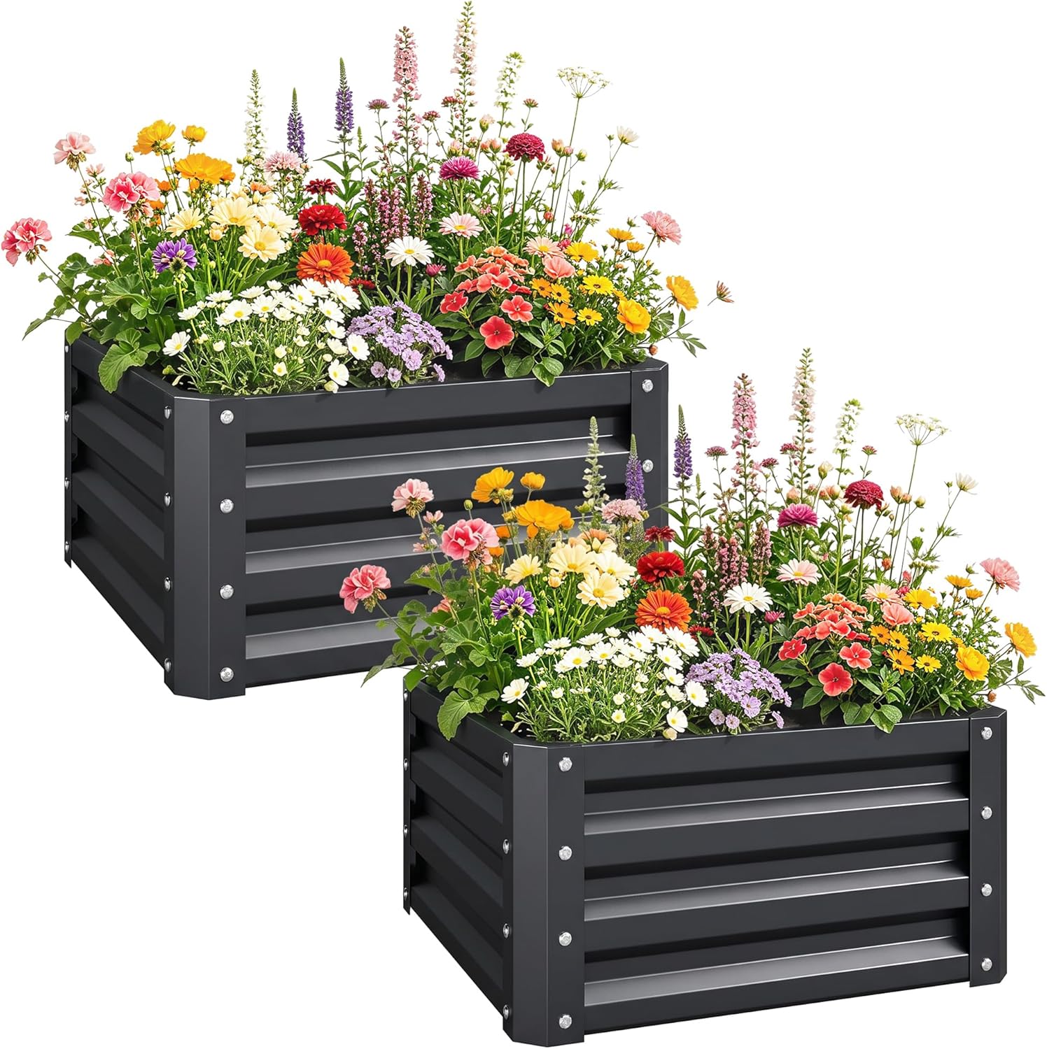 2 Piece Galvanized Raised Gard - Raised Bed Planter Box ulasan dan harga