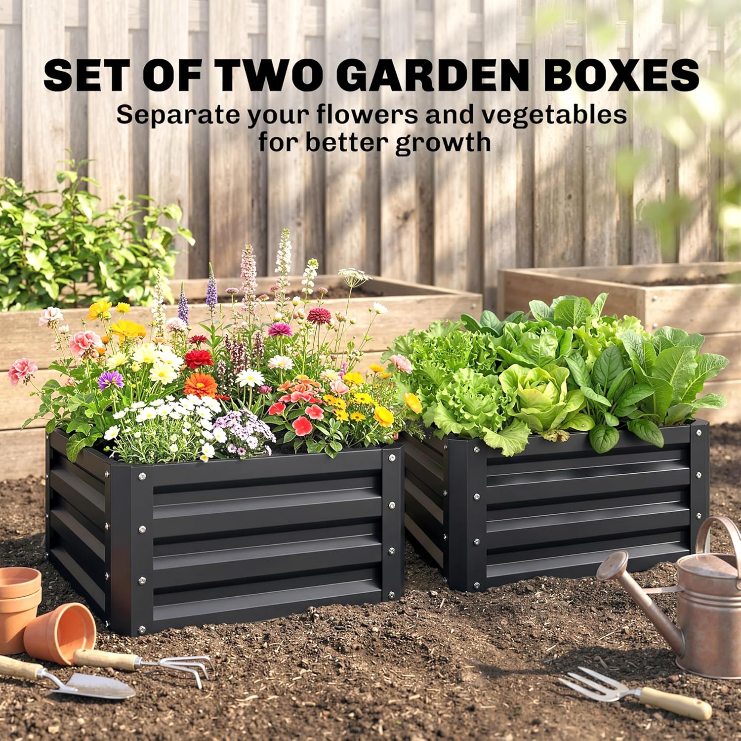 2 Piece Galvanized Raised Gard - Raised Bed Planter Box ulasan dan harga