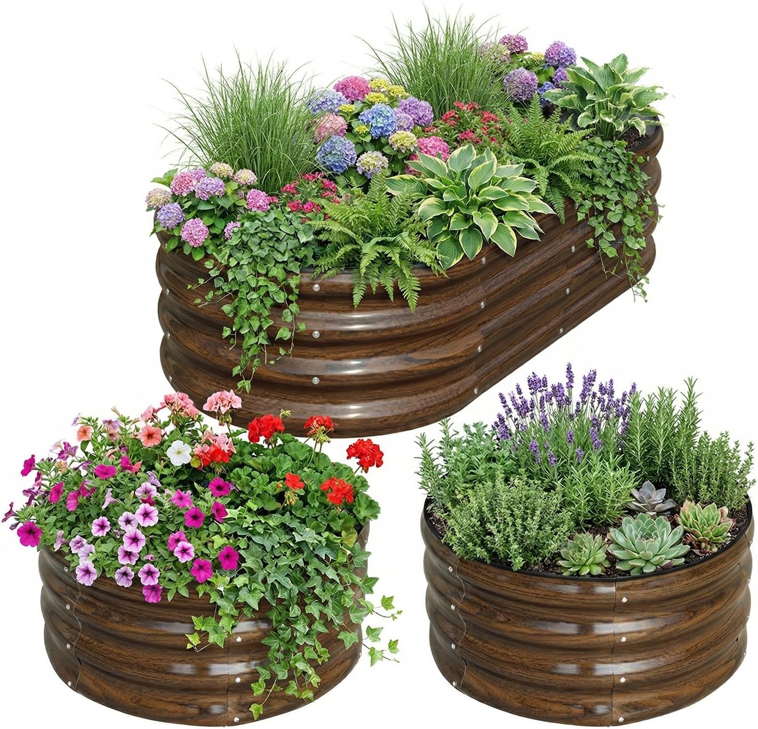 3-Pack Galvanized Steel Raised - Raised Bed Planter Box ulasan dan harga