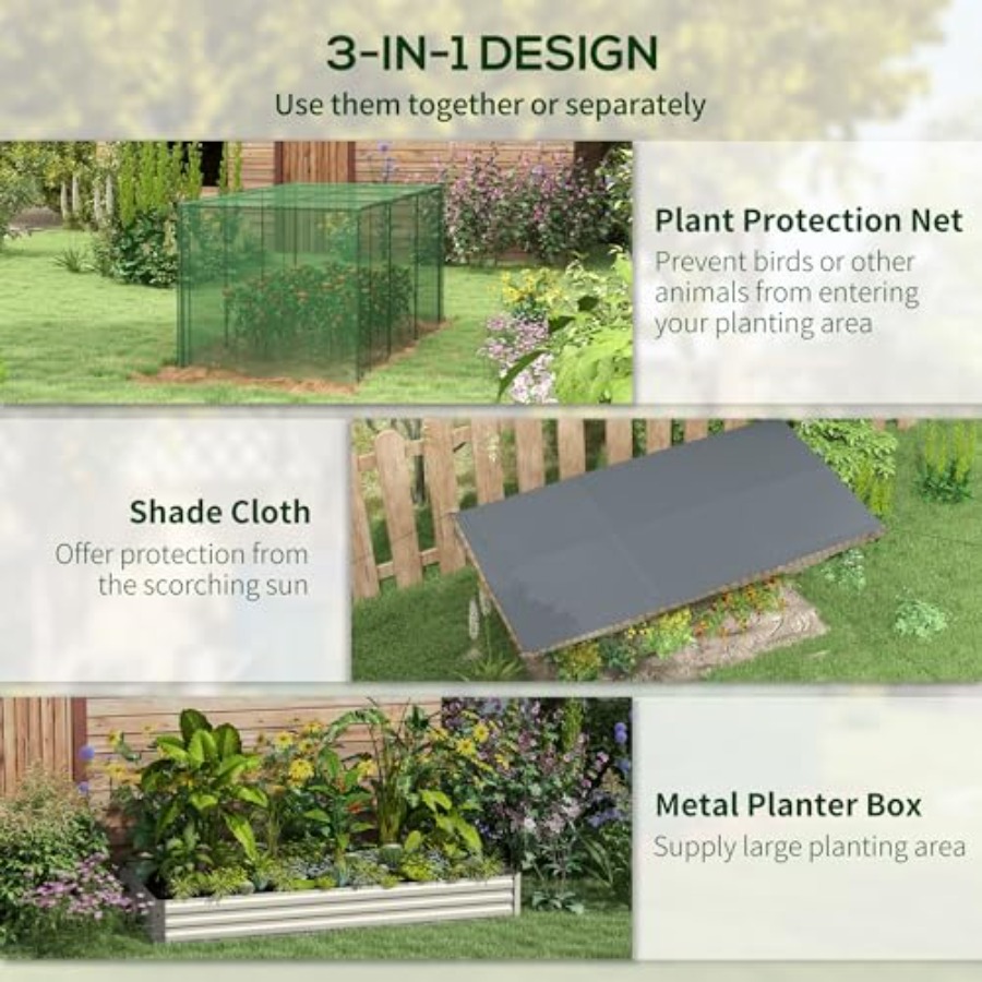 7.3 x 3.4 x 1 ft Galvanized Ra - Raised Bed Planter Box ulasan dan harga